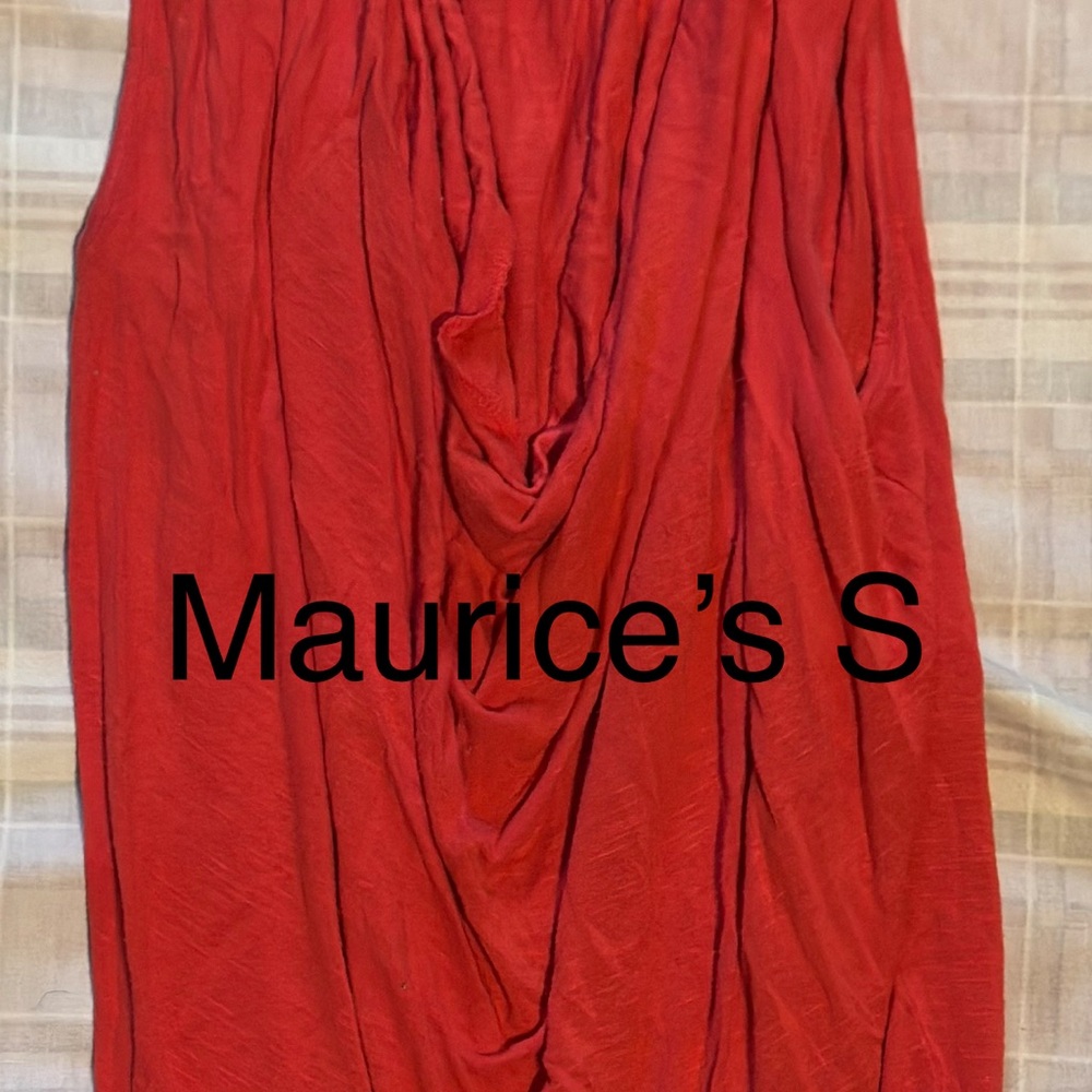 Maurices Red Draped Muscle Tee